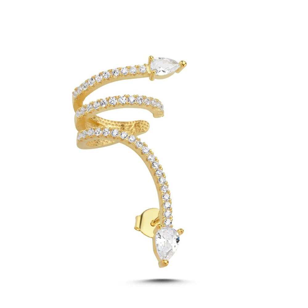 Maison Irem Snake Earring cuff in Gold 18k gold diamond